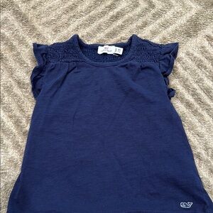 Vineyard Vines Navy Ruffle Sleeve Tee